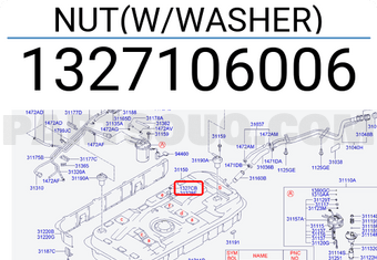 Hyundai / KIA 1327106006 NUT(W/WASHER)