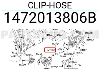 Hyundai / KIA 1472013806B CLIP-HOSE