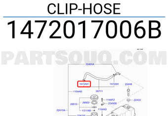 Hyundai / KIA 1472017006B CLIP-HOSE