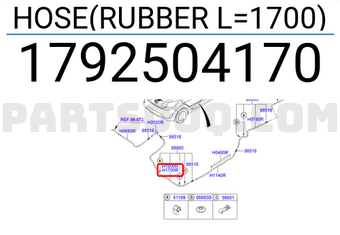 Hyundai / KIA 1792504170 HOSE(RUBBER L=1700)