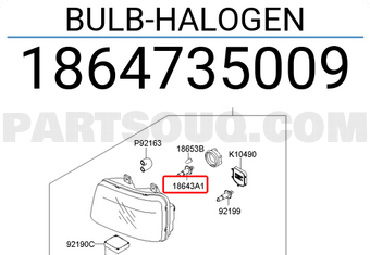 Hyundai / KIA 1864735009 BULB-HALOGEN