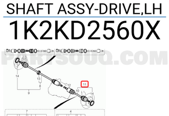 Hyundai / KIA 1K2KD2560X SHAFT ASSY-DRIVE,LH