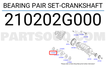 Hyundai / KIA 210202G000 BEARING PAIR SET-CRANKSHAFT