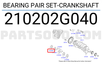 Hyundai / KIA 210202G040 BEARING PAIR SET-CRANKSHAFT