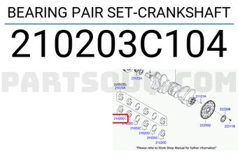 Hyundai / KIA 210203C104 BEARING PAIR SET-CRANKSHAFT