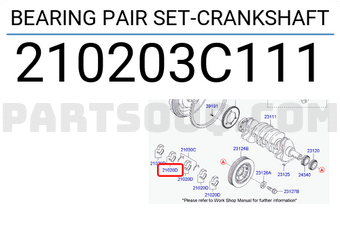 Hyundai / KIA 210203C111 BEARING PAIR SET-CRANKSHAFT