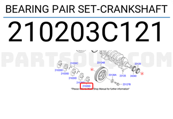 Hyundai / KIA 210203C121 BEARING PAIR SET-CRANKSHAFT