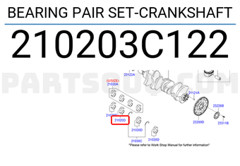 Hyundai / KIA 210203C122 BEARING PAIR SET-CRANKSHAFT
