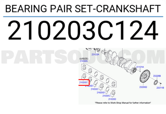 Hyundai / KIA 210203C124 BEARING PAIR SET-CRANKSHAFT
