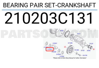 Hyundai / KIA 210203C131 BEARING PAIR SET-CRANKSHAFT