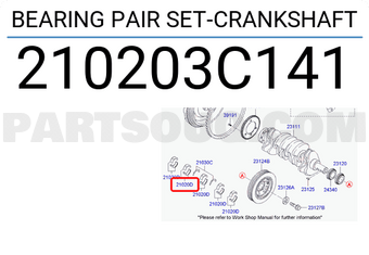 Hyundai / KIA 210203C141 BEARING PAIR SET-CRANKSHAFT