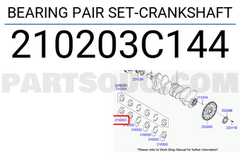Hyundai / KIA 210203C144 BEARING PAIR SET-CRANKSHAFT