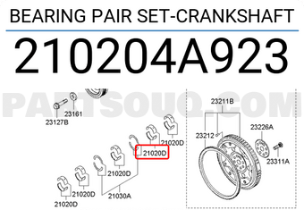 Hyundai / KIA 210204A923 BEARING PAIR SET-CRANKSHAFT