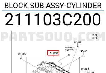 Hyundai / KIA 211103C200 BLOCK SUB ASSY-CYLINDER