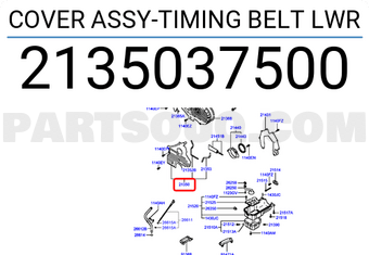 Hyundai / KIA 2135037500 COVER ASSY-TIMING BELT LWR