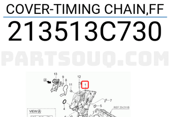 Hyundai / KIA 213513C730 COVER-TIMING CHAIN,FF