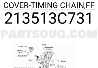 Hyundai / KIA 213513C731 COVER-TIMING CHAIN,FF