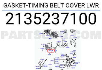 Hyundai / KIA 2135237100 GASKET-TIMING BELT COVER LWR
