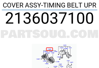 Hyundai / KIA 2136037100 COVER ASSY-TIMING BELT UPR