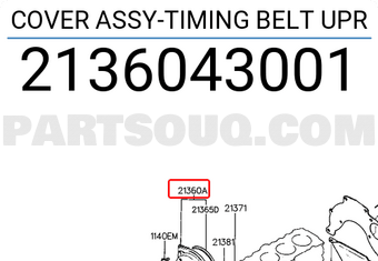 Hyundai / KIA 2136043001 COVER ASSY-TIMING BELT UPR