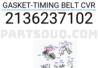 Hyundai / KIA 2136237102 GASKET-TIMING BELT CVR