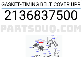 Hyundai / KIA 2136837500 GASKET-TIMING BELT COVER UPR