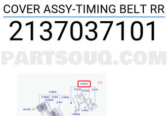 Hyundai / KIA 2137037101 COVER ASSY-TIMING BELT RR