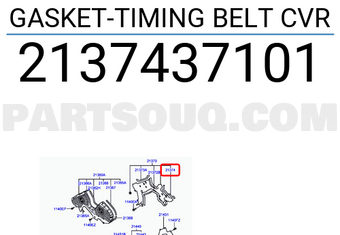 Hyundai / KIA 2137437101 GASKET-TIMING BELT CVR