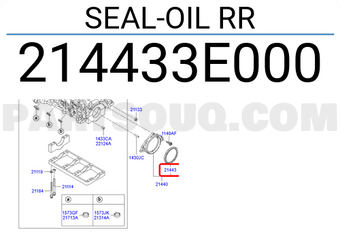 Hyundai / KIA 214433E000 SEAL-OIL RR