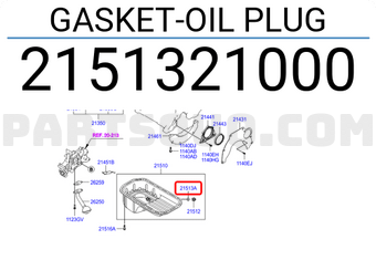 Hyundai / KIA 2151321000 GASKET-OIL PLUG