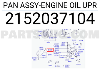 Hyundai / KIA 2152037104 PAN ASSY-ENGINE OIL UPR