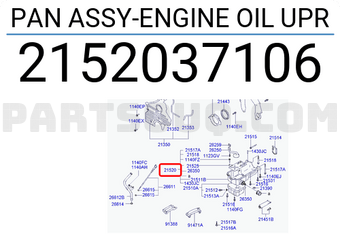 Hyundai / KIA 2152037106 PAN ASSY-ENGINE OIL UPR
