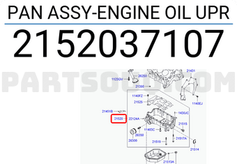 Hyundai / KIA 2152037107 PAN ASSY-ENGINE OIL UPR