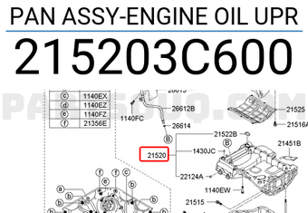 Hyundai / KIA 215203C600 PAN ASSY-ENGINE OIL UPR