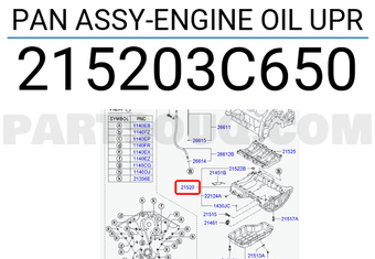 Hyundai / KIA 215203C650 PAN ASSY-ENGINE OIL UPR