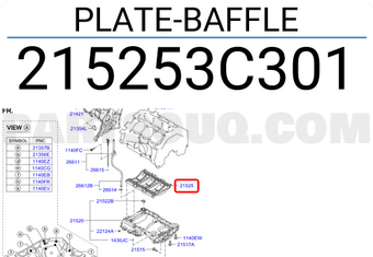 Hyundai / KIA 215253C301 PLATE-BAFFLE