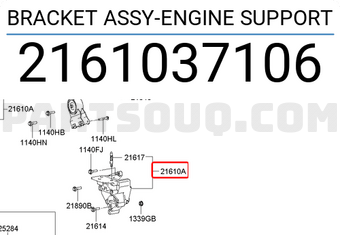 Hyundai / KIA 2161037106 BRACKET ASSY-ENGINE SUPPORT