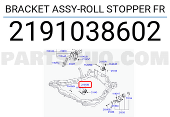 Hyundai / KIA 2191038602 BRACKET ASSY-ROLL STOPPER FR