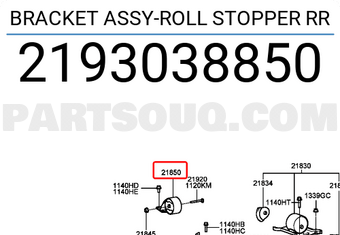 Hyundai / KIA 2193038850 BRACKET ASSY-ROLL STOPPER RR