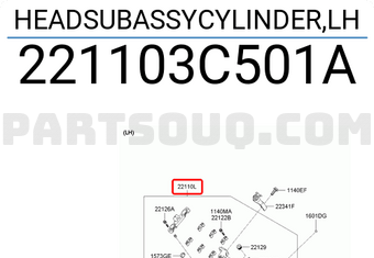 Hyundai / KIA 221103C501A HEADSUBASSYCYLINDER,LH