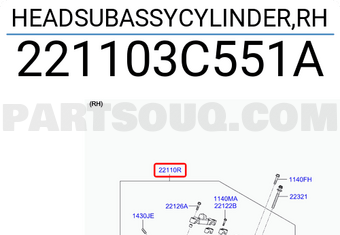 Hyundai / KIA 221103C551A HEADSUBASSYCYLINDER,RH