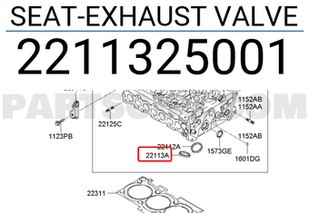 Hyundai / KIA 2211325001 SEAT-EXHAUST VALVE