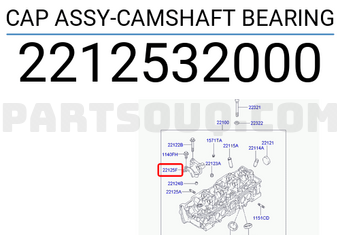 Hyundai / KIA 2212532000 CAP ASSY-CAMSHAFT BEARING