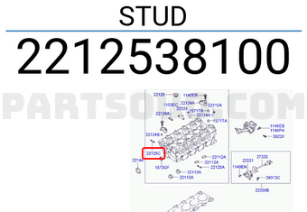 Hyundai / KIA 2212538100 STUD