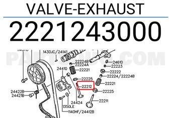 Hyundai / KIA 2221243000 VALVE-EXHAUST