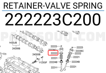 Hyundai / KIA 222223C200 RETAINER-VALVE SPRING