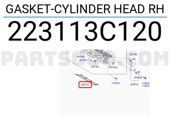 Hyundai / KIA 223113C120 GASKET-CYLINDER HEAD RH
