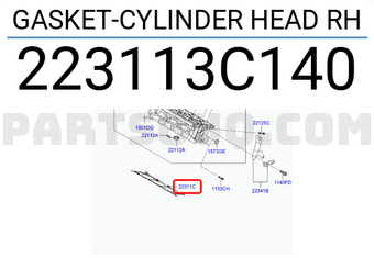 Hyundai / KIA 223113C140 GASKET-CYLINDER HEAD RH