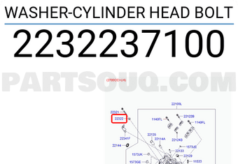 Hyundai / KIA 2232237100 WASHER-CYLINDER HEAD BOLT