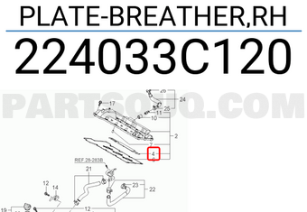 Hyundai / KIA 224033C120 PLATE-BREATHER,RH